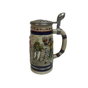 Avon 1983 Vintage Handcrafted Beer Stein Great American Football 1900-1980 Lid